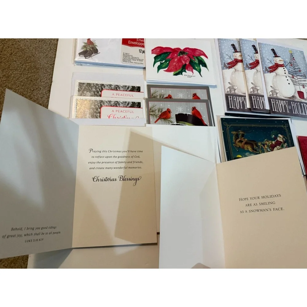 Lot 26 Assorted Christmas Greeting Cards‎ Unused with Envelopes plus extra Xmas
